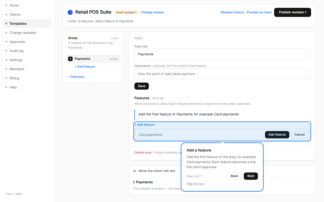 Add a feature