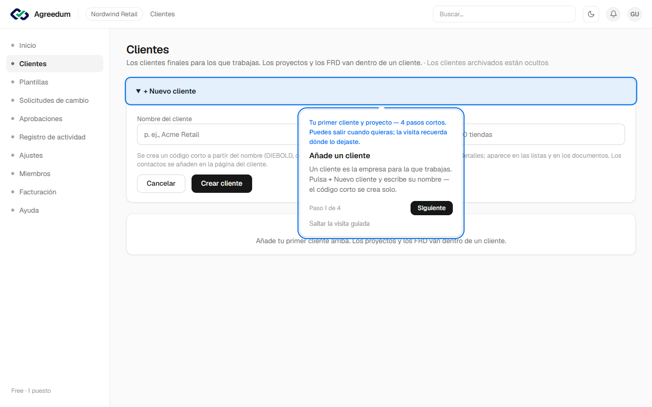 Tu primer cliente y proyecto
